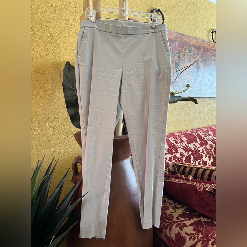 Anne Klein brand, size 10, color grey, fabric viscose/nylon/elastane.